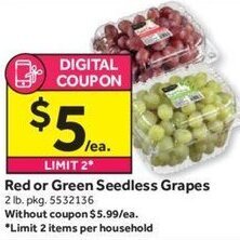 Stop&Shop Red or Green Seedless Grapes offer