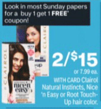 CVS Clairol Natural Instincts, Nice 'n Easy offer