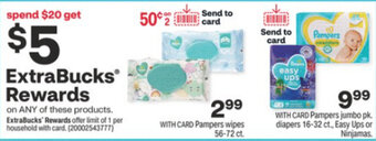 CVS Pampers Wipes 56-72 ct. offer