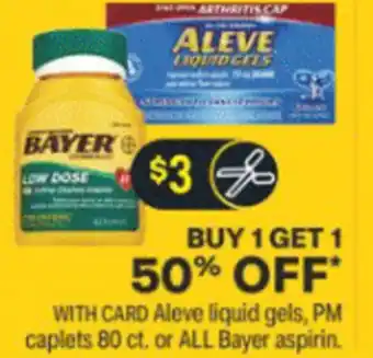 CVS Aleve lIquid Gels,PM Capletes 80 ct. offer
