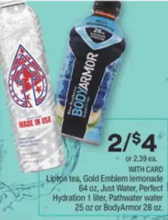 CVS BodyArmor 28 oz, Lipton Tea offer