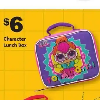 Family Dollar Character lunch box offer