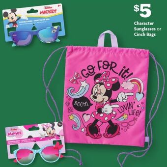 Family Dollar Character sunglasses or cinch bags offer