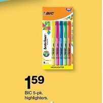 Target Bic highlighters offer