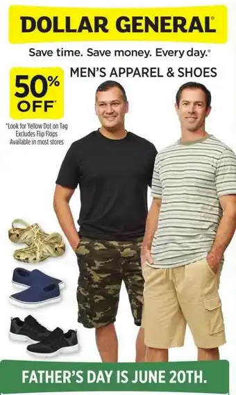Dollar General Dollar General Men's Apparel & Shoes offer