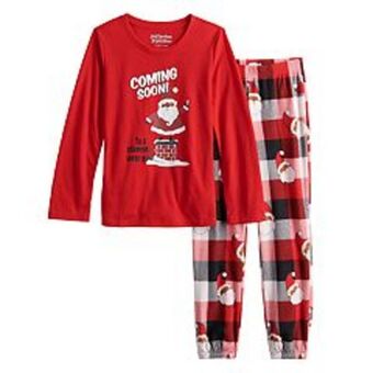 Kohl's Girls 4-16 jammies for your families® "santa coming soon" pajama set in regular & plus size offer