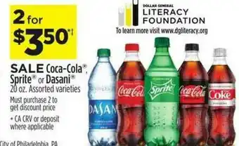 Dollar General Coca-cola, Sprite Or Dasani offer