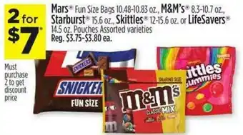 Dollar General Mars, M&m's, Starbust, Skittles, Lifesavers offer