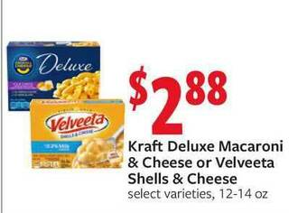 Fareway Kraft Deluxe Macaroni & Cheese Or Velveeta Shells & Cheese offer
