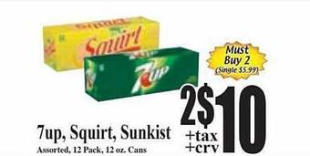 Baja Ranch 7up, squirt, sunkist offer