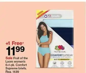Target Fruit of the loom women's 6+1-pk, comfort supreme briefs offer