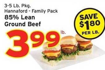 Hannaford 85% lean ground beef offer
