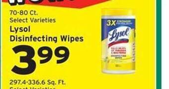 Hannaford Lysol disinfecting wipes offer