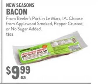 New Seasons Market New seasons bacon offer