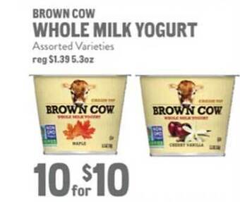 New Seasons Market Brown cow whole milk yogurt offer