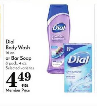 Pavilions Dial body wash or bar soap offer