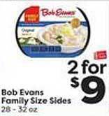 Weis Markets Bob evans family size sides offer