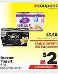 Weis Markets Dannon yogurt offer