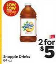 Weis Markets Snapple drinks offer