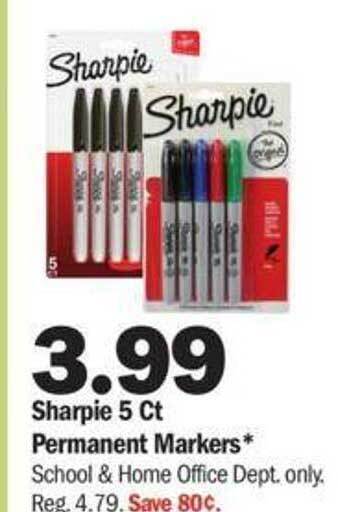 Meijer Sharpie 5 ct permanent markers offer