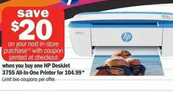 Meijer Hp deskjet 3755 allinone printer offer