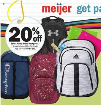Meijer Backpacks offer