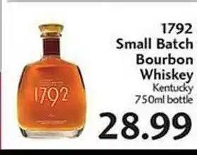 Sunset Foods 1792 small batch bourbon whiskey offer