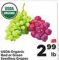 Weis Markets Red or green seedless grapes offer