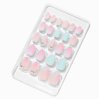 Claire's Pastel ombre gem stiletto press on faux nail set (24 pack) offer