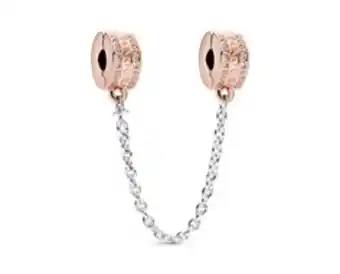 Pandora Pandora logo safety chain clip charm offer