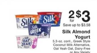 Fairway Store Market Silk almond yogurt offer