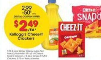 Kroger Kellogg's Cheez-It Crackers offer