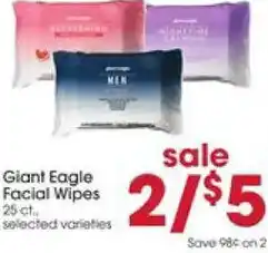 Giant Eagle Giant Eagle Facial Wipes 25 ct. offer