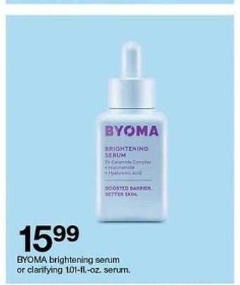 Target Byoma brightening serum or clarifying serum offer