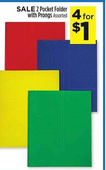 Dollar General 2 pocket folder with prongs offer