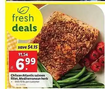 Lidl Chilean atlantic salmon fillet mediterranean herb offer