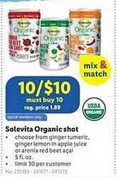 Lidl Solevita organic shot offer
