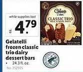 Lidl Gelatelli frozen classic trio dairy dessert bars offer