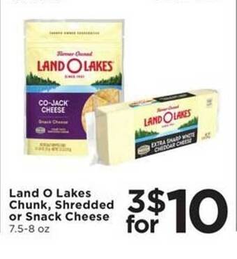 Cub Foods Land o lakes chunk, shredded or snack cheese offer