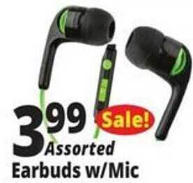 Ocean State Job Lot Assorted earbuds w-mic offer