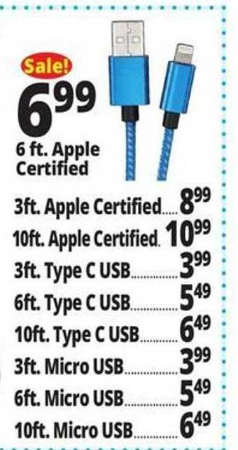 Ocean State Job Lot 6 ft. apple certified offer