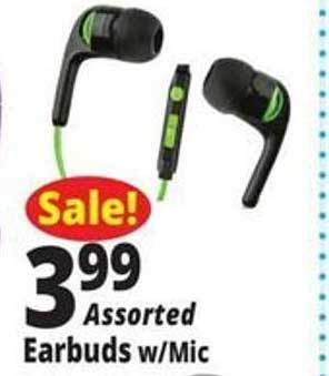 Ocean State Job Lot Assorted earbuds w-mic offer