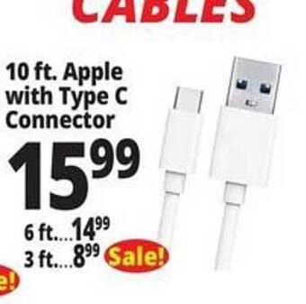 Ocean State Job Lot 10 ft. apple with type c connector offer