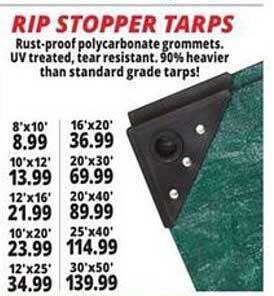 Ocean State Job Lot Rip stopper tarps offer