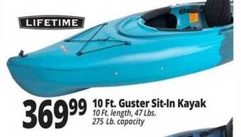 Ocean State Job Lot 10 ft guster sit-in kayak lifetime offer