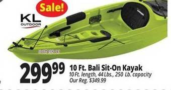 Ocean State Job Lot 10 ft bali sit-on kayak offer