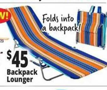 Ocean State Job Lot Backpack lounger offer