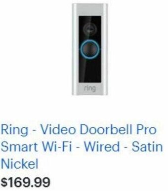 Best Buy Ring-Video Doorbell Pro Smart Wi-Fi - Wired - Satin Nickel offer