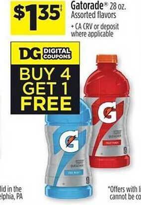 Dollar General Gatorade assorted flavors offer