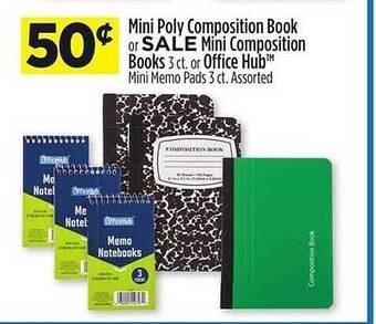 Dollar General Mini poly composition book or mini composition books or office hub mini memo pads offer